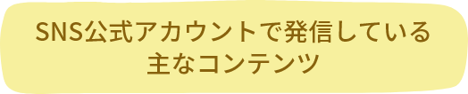 SNS公式アカウントで発信している主なコンテンツ